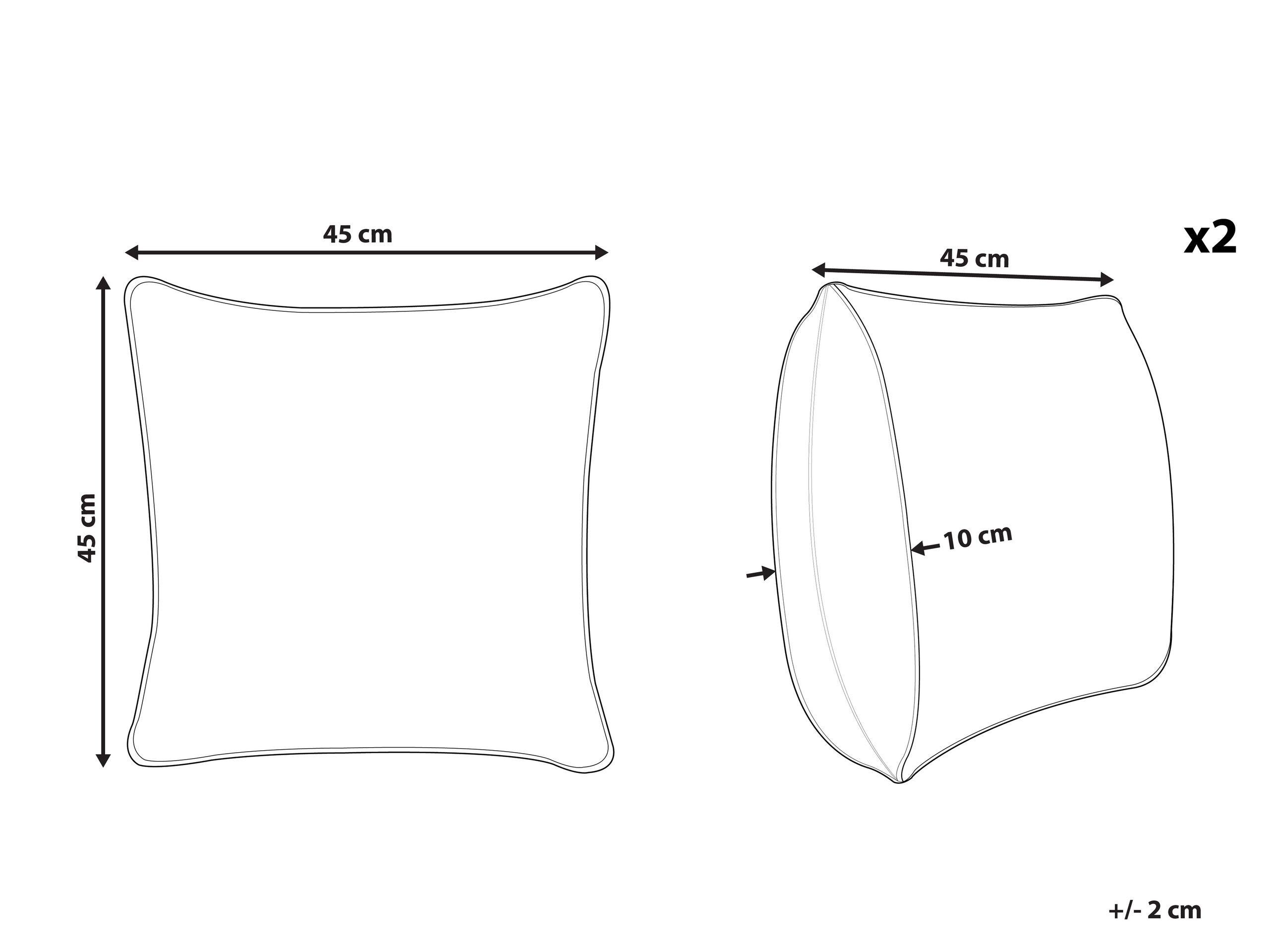 Beliani Lot de 2 coussins décoratifs en Polyester Traditionnel AVENS  