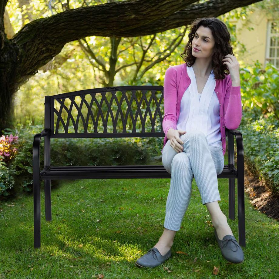 Northio Banc de jardin noir  