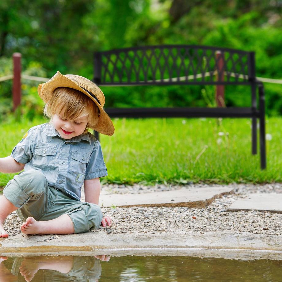 Northio Banc de jardin noir  