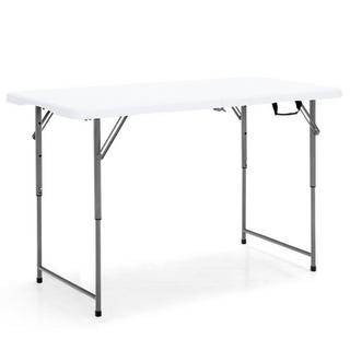 Northix Klapptisch Zweifach Zusammenklappbarer Picknicktisch mit Höhenverstellung Weiß  