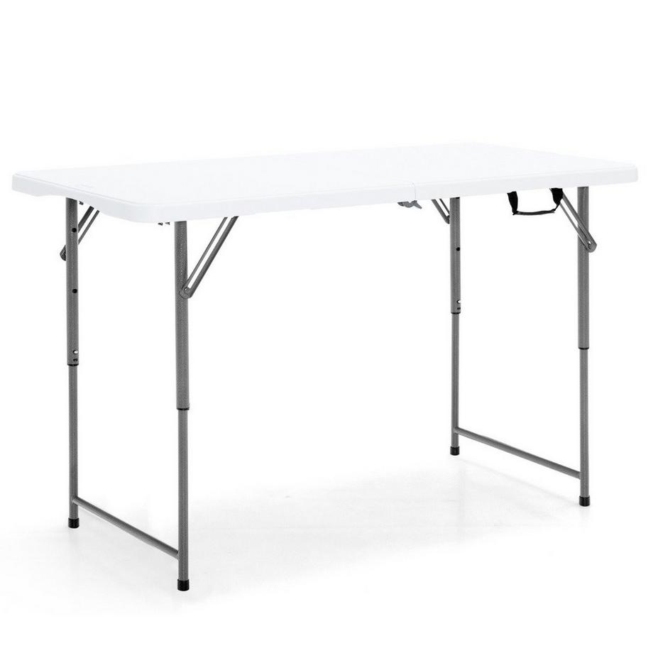 Tavolo pieghevole Tavolo da picnic doppio pieghevole con regolazione in altezza bianco