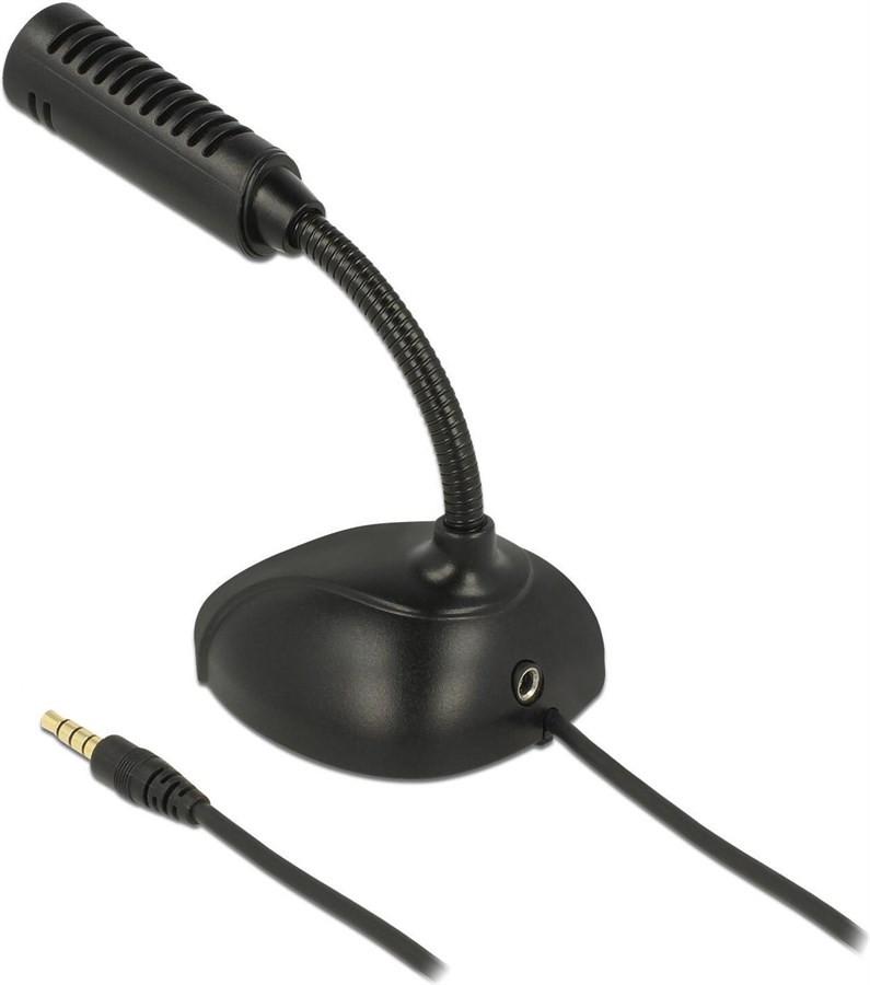 DeLock  USB Microphon für Smartphone /Tablet mit Schwanenhals, 3.5mm Stecker/Buchse,1.7m 