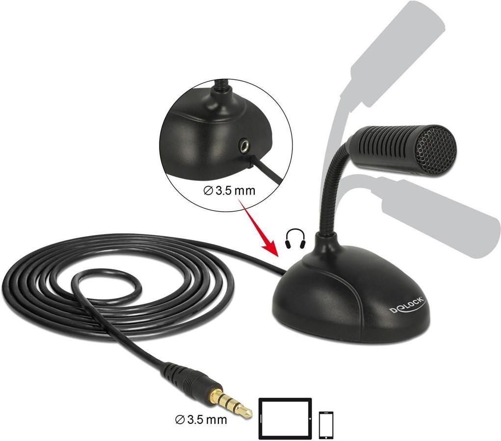 DeLock  Mikrofon 3.5mm für Smartphone/Tablet 