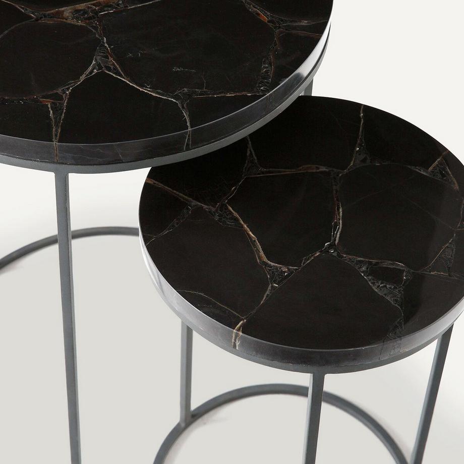 AM.PM 2er-Set Beistelltische Anaximène aus Achat  