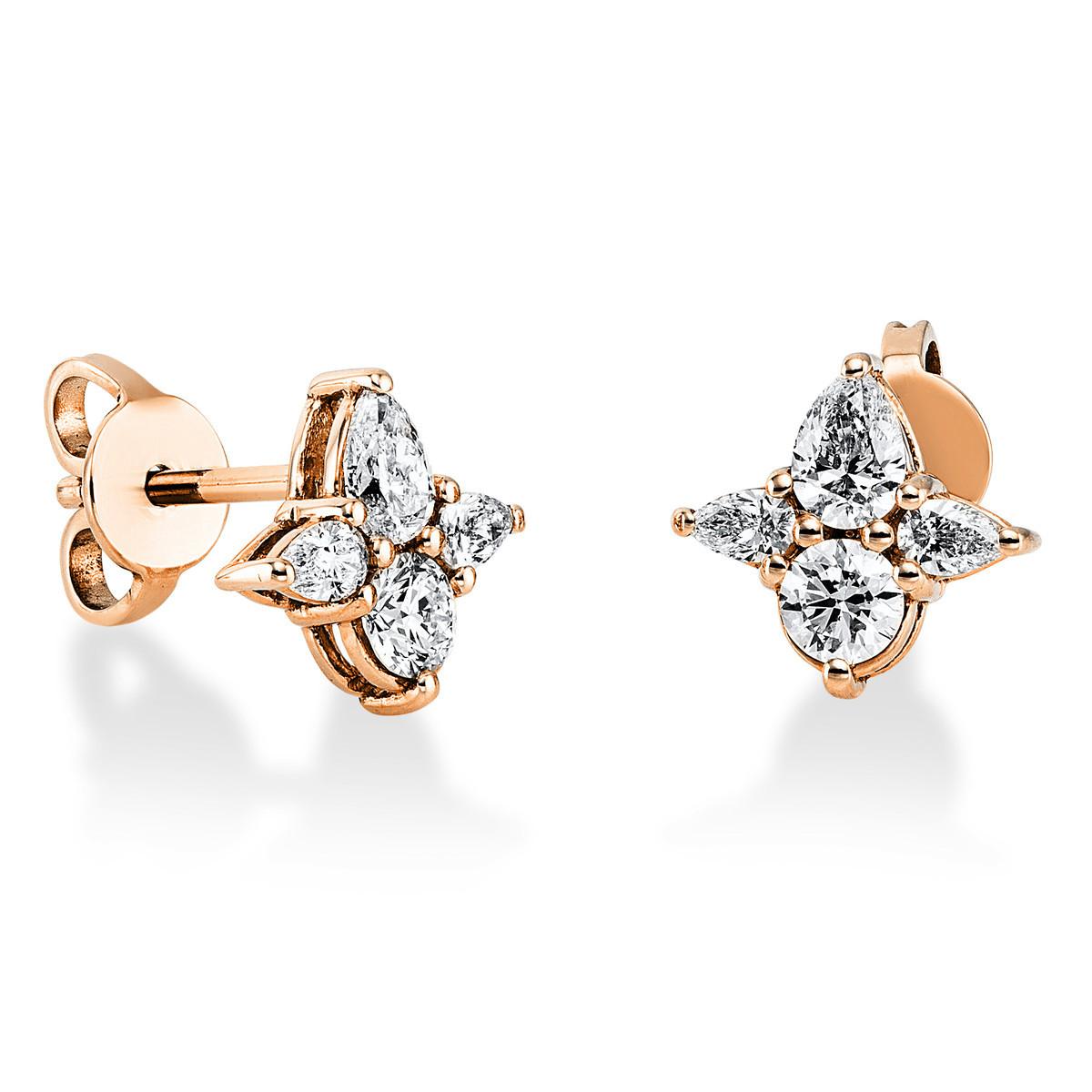 Image of Ohrstecker 750/18k Rotgold Diamant 0.77ct. Damen Gold ONE SIZE