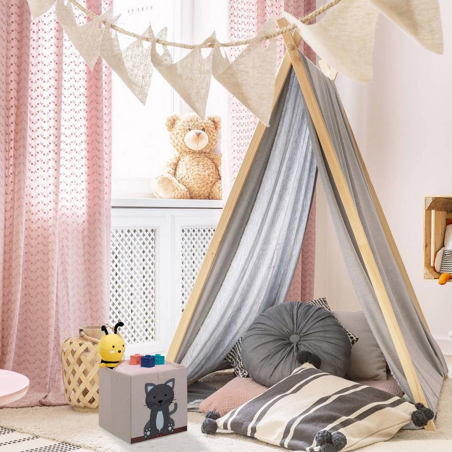 B2X Boîte de rangement avec motif chat  