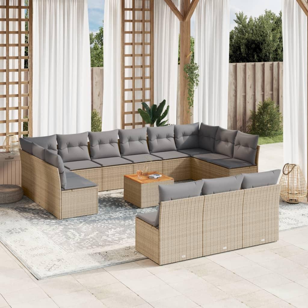 VidaXL set divano da giardino Polirattan  