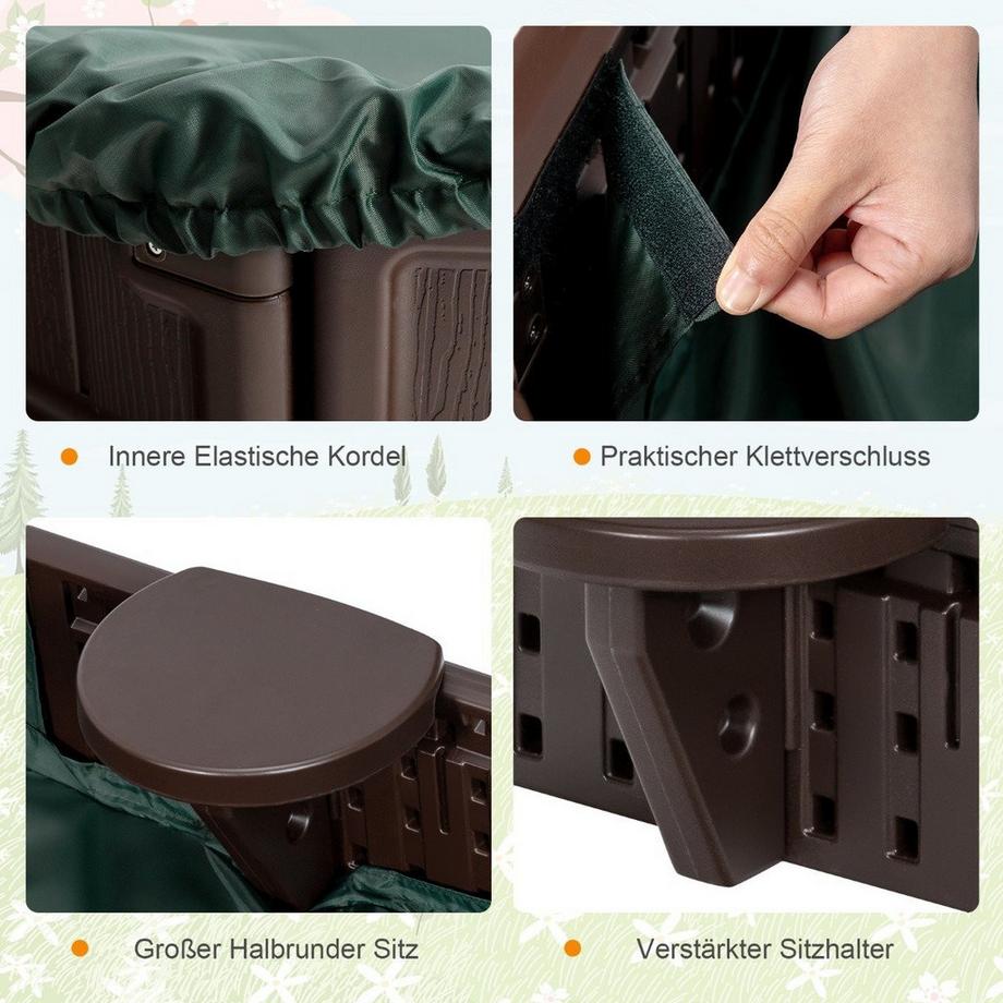 Northix  Sabbiera con copertura impermeabile 183 x 105 x 21 cm marrone 