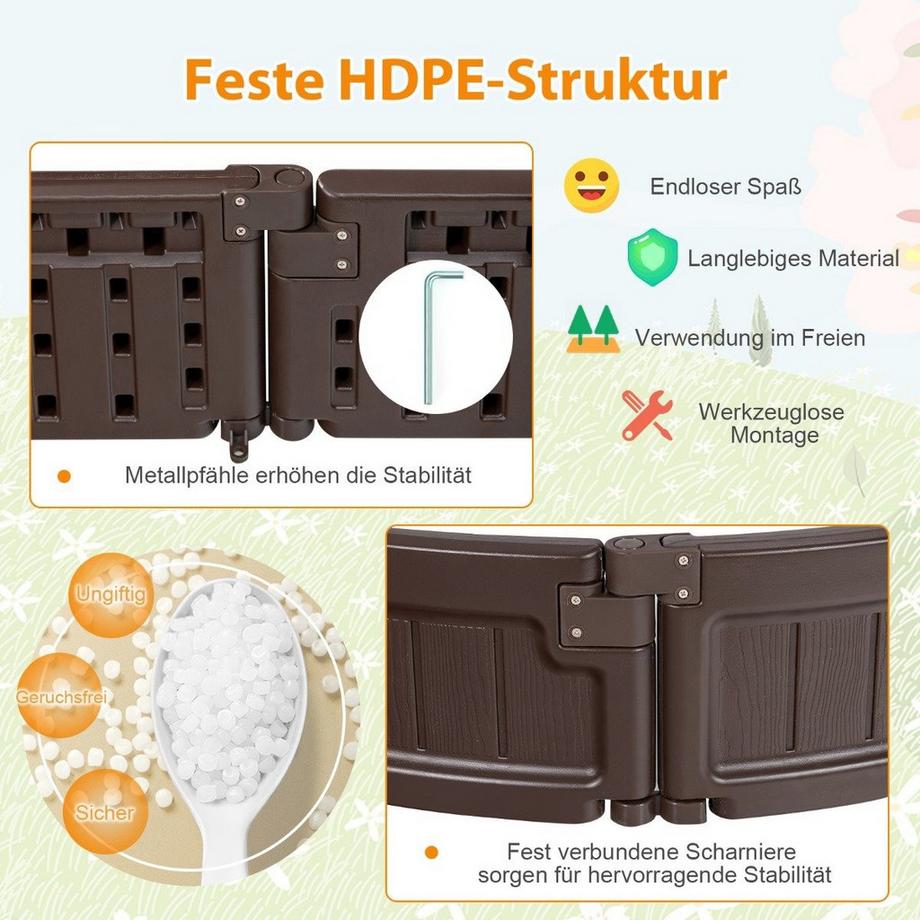 Northix  Sabbiera con copertura impermeabile 183 x 105 x 21 cm marrone 