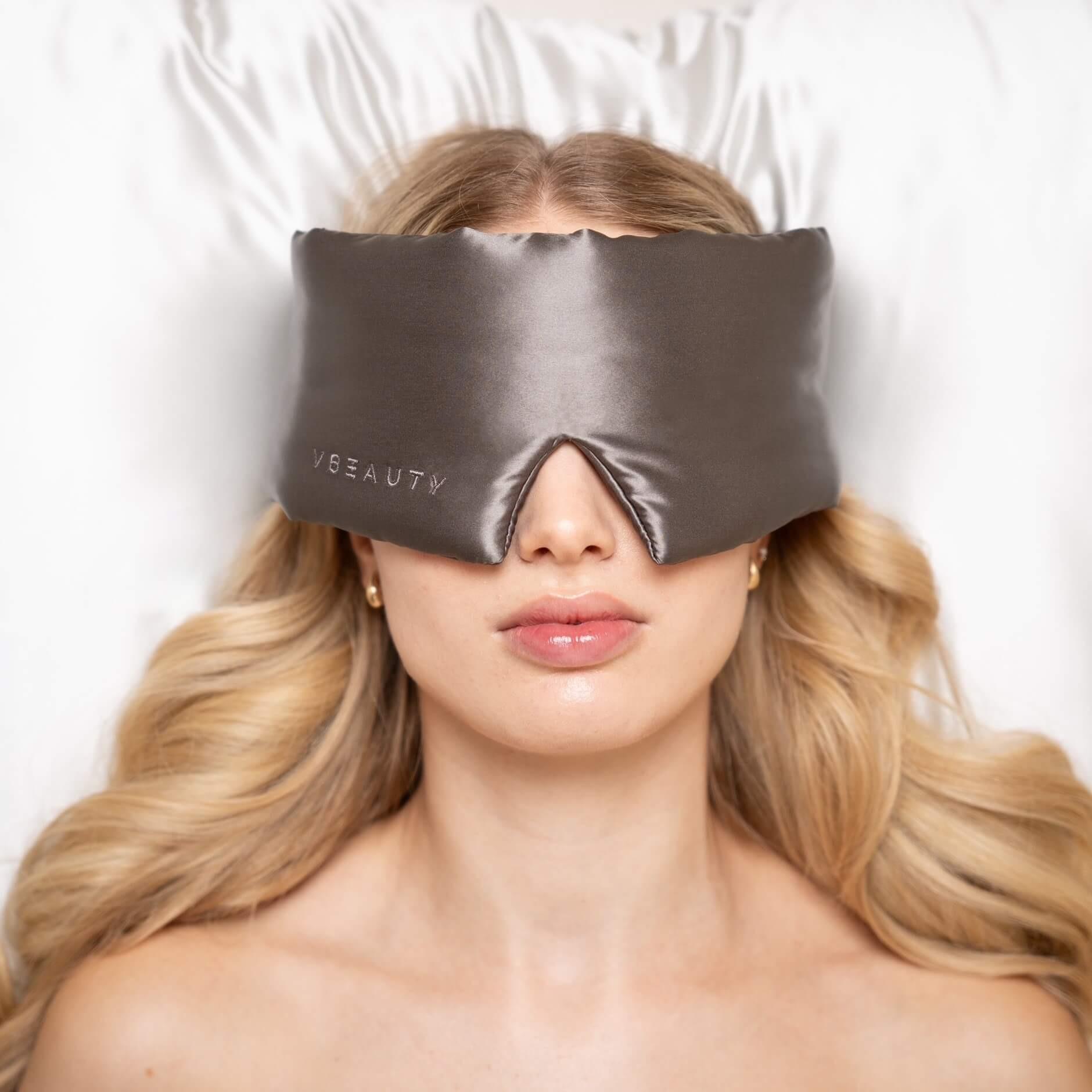 VBEAUTY  Premium Deep Sleep Seiden Schlafmaske - Anthrazit 