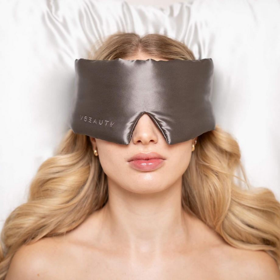 VBEAUTY  Premium Deep Sleep Seiden Schlafmaske - Anthrazit 