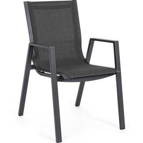 mutoni Chaise de jardin Pelagius avec accoudoirs anthracite  