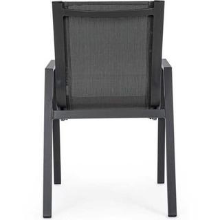 mutoni Chaise de jardin Pelagius avec accoudoirs anthracite  