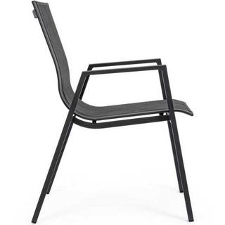 mutoni Chaise de jardin Pelagius avec accoudoirs anthracite  