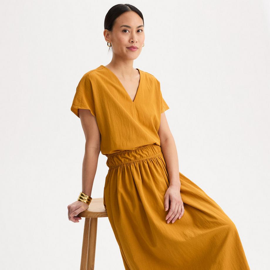 La Redoute Collections Robe Midi Col V Manches Courtes  