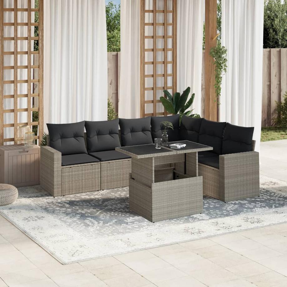 VidaXL set divano da giardino Polirattan  