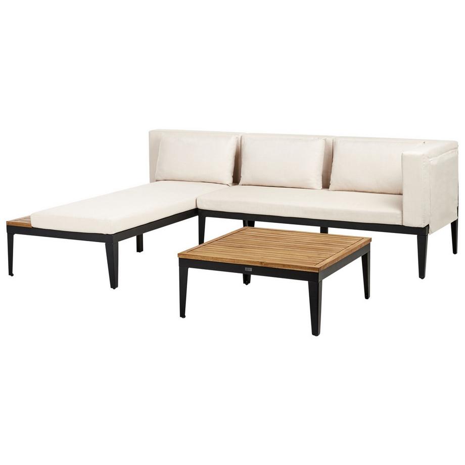 Beliani Ensemble de salon avec table en Bois d'acacia certifié FSC® Rustique BRACCIANO  