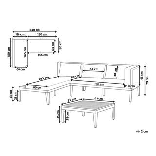 Beliani Set divani con tavolino en Legno d'acacia certificato FSC® Rustico BRACCIANO  