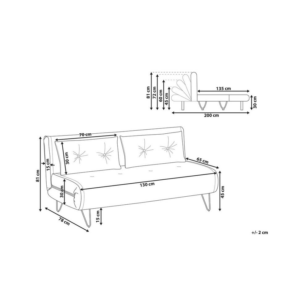 Beliani 2 Sitzer Sofa aus Samtstoff  VESTFOLD  