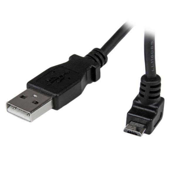Image of StarTech.com 2m USB 2.0 A auf Micro USB B Kabel aufwärtsgewinkelt - Schwarz
