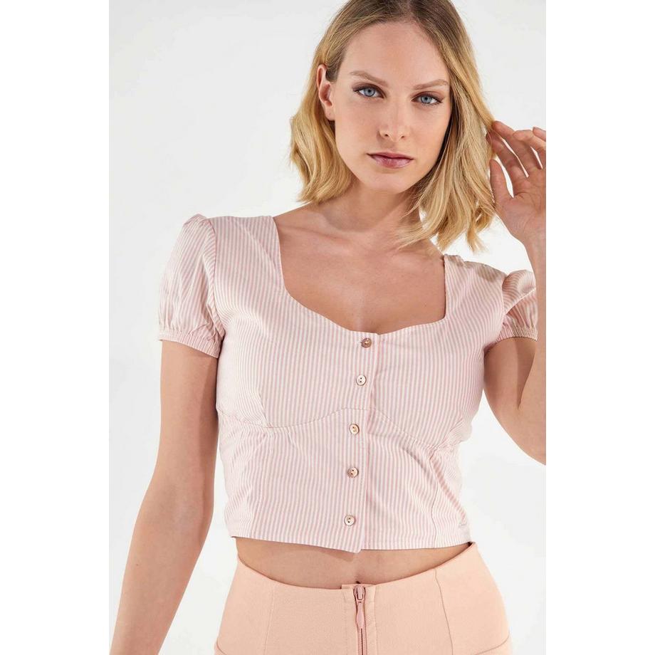 FREDDY Gestreiftes Kurzarm Crop Top  