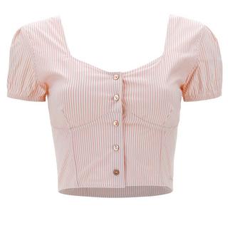 FREDDY Crop Top Rayé Manches Courtes  