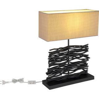 mutoni light Lampe de table Jamie bois noir 1xE27  
