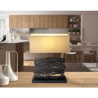 mutoni light Lampe de table Jamie bois noir 1xE27  