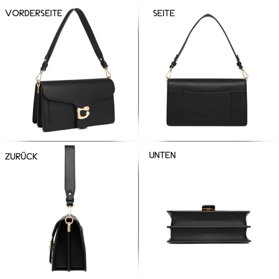Only-bags.store Umhängetasche Clutch mit 2 abnehmbaren breiten Riemen Kreditkartenfächer  
