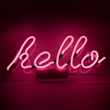 Glas Wandneon - Hello pink