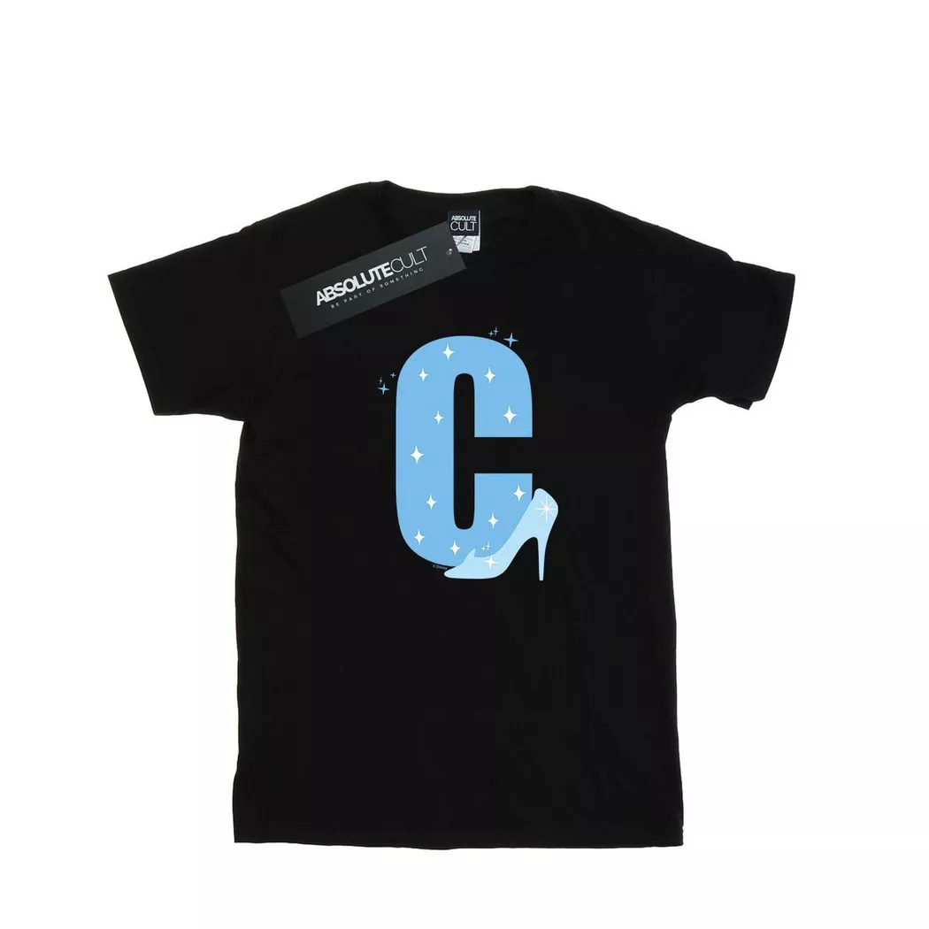 Disney - Alphabet C Is For Cinderella TShirt, für Damen, Schwarz, Größe XL