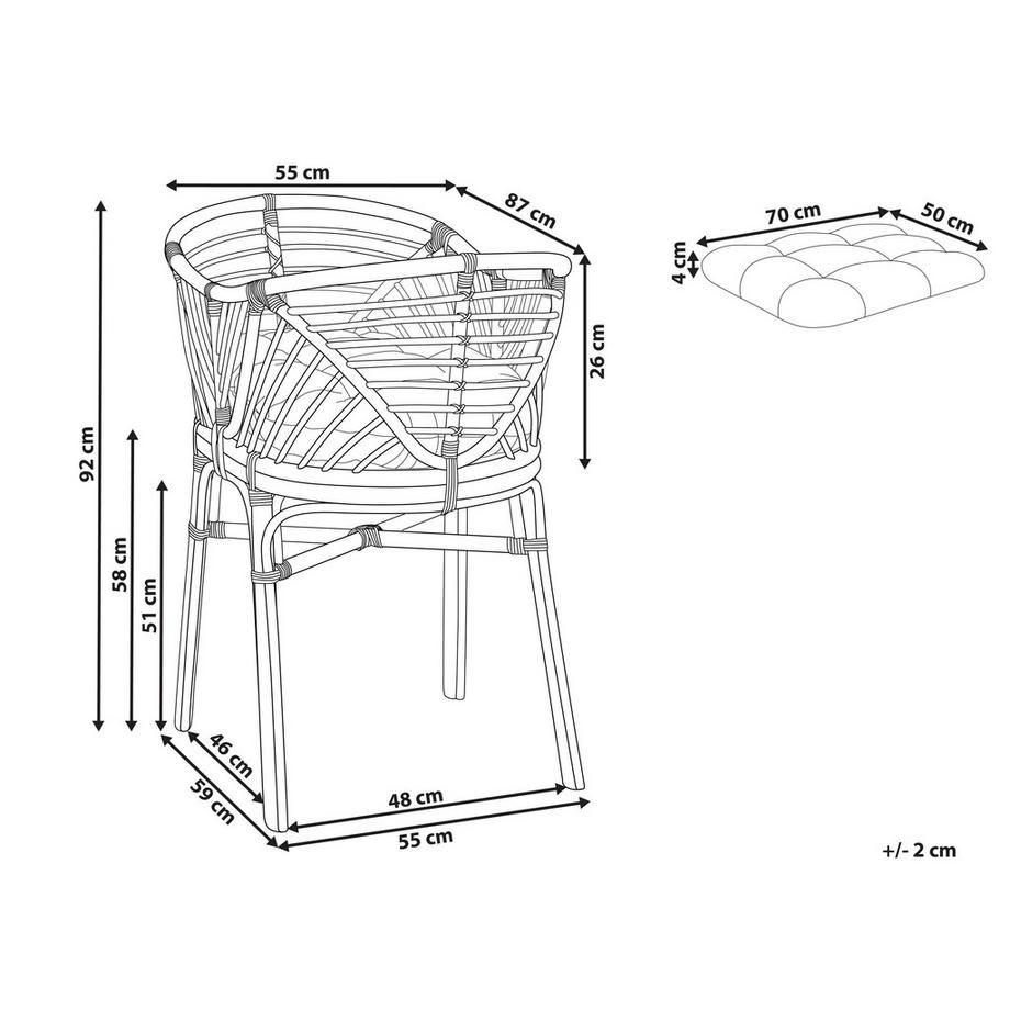Beliani Berceau en Rotin Boho GRUISSAN  