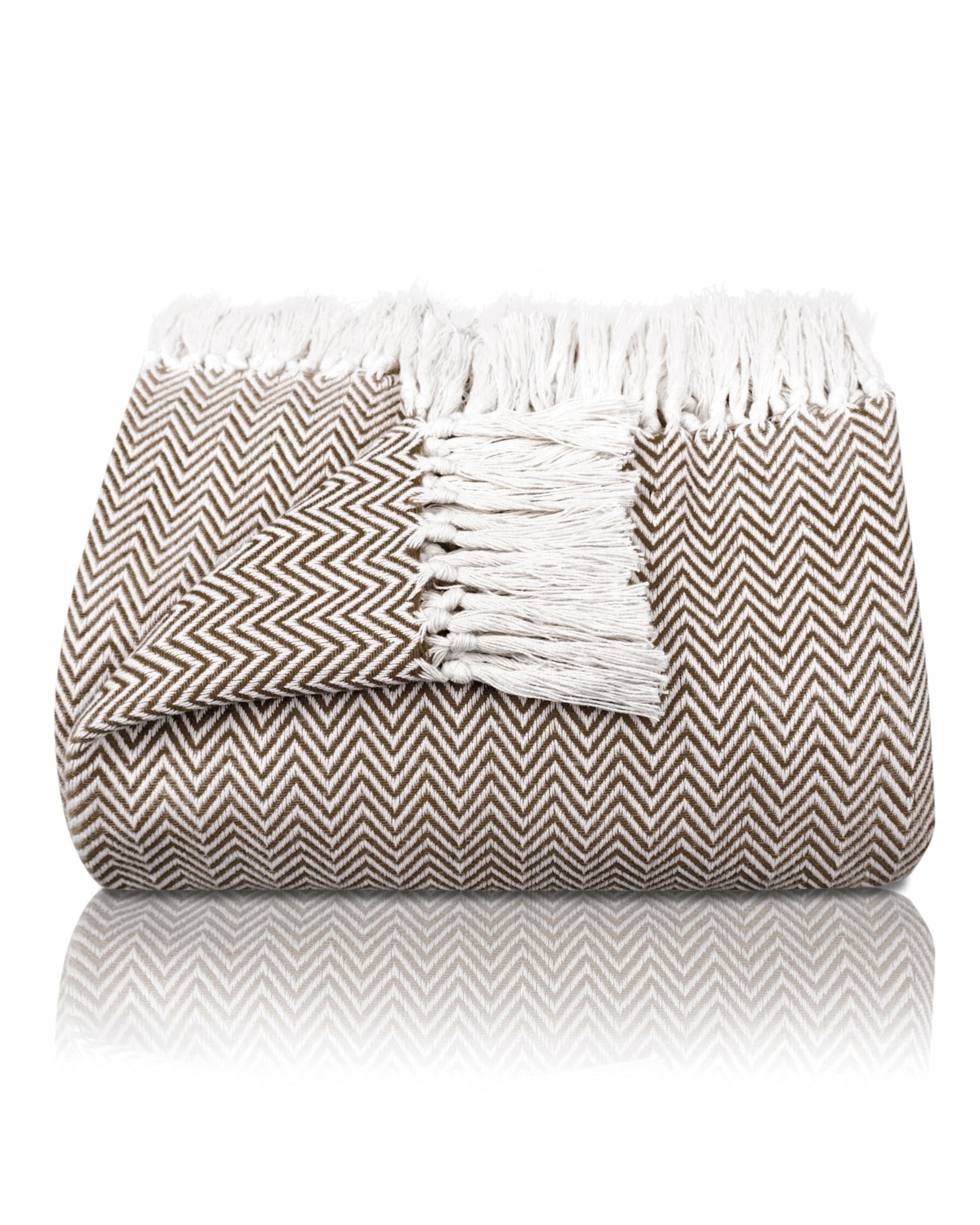 Alopini Coperta in Cotone Premium con Frange  