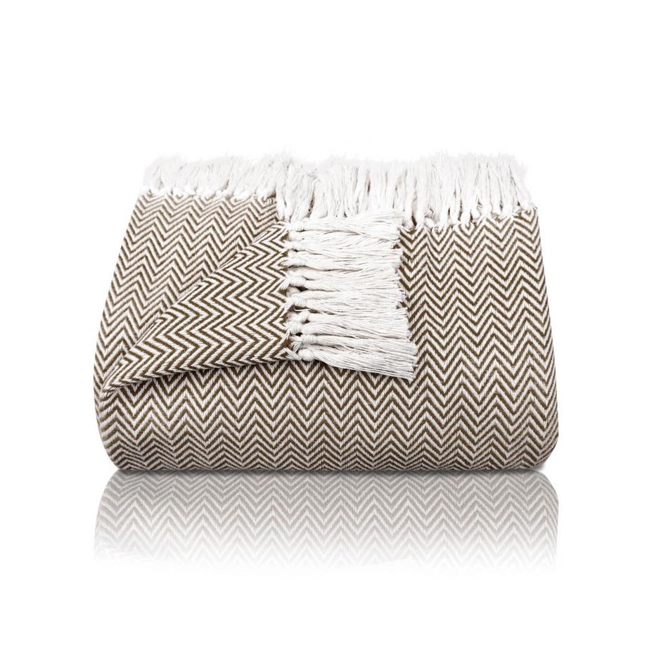 Alopini Premium Baumwoll Tagesdecke mit Fransen  