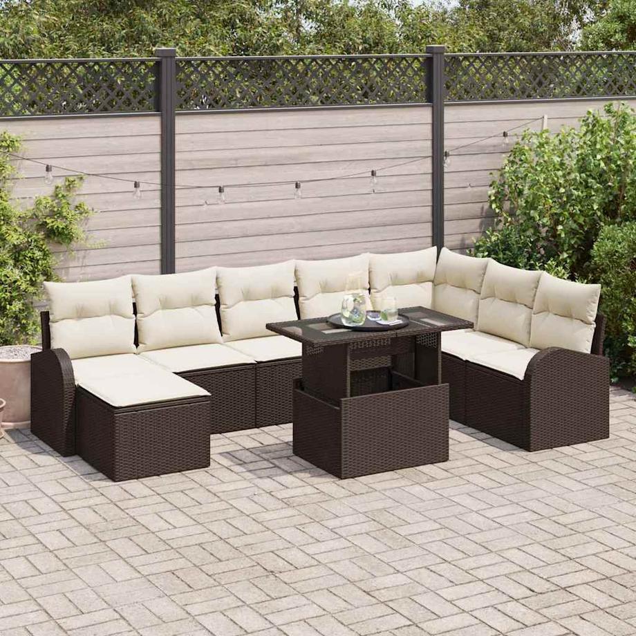 VidaXL Mobilier de jardin poly rattan  