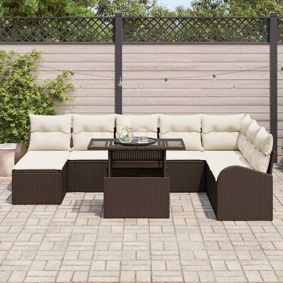 VidaXL Mobilier de jardin poly rattan  