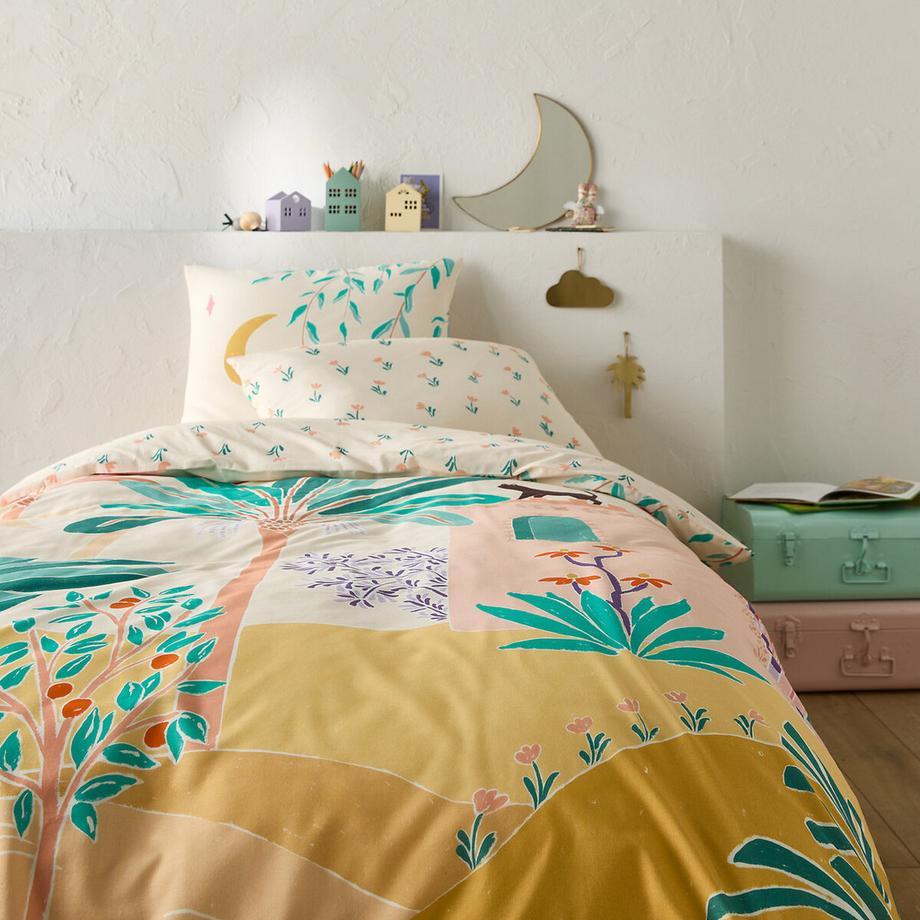 La Redoute Intérieurs Housse de couette Anis 50% coton recyclé  