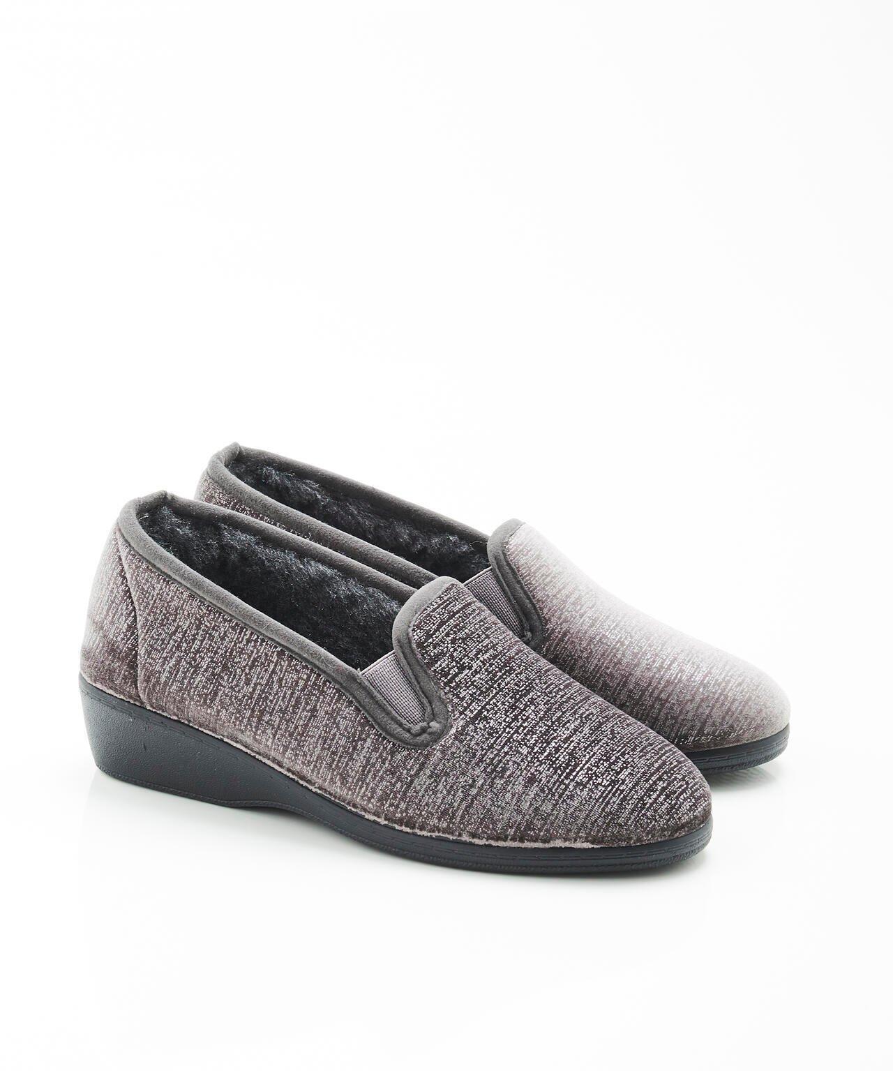 Image of Gefütterte Hausschuhe Mit Thermolactylfaser. Damen Grau 37