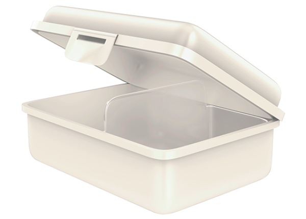 fizzy Fizzii Lunchbox mit Trennfach perlweiss, Bauernhof  