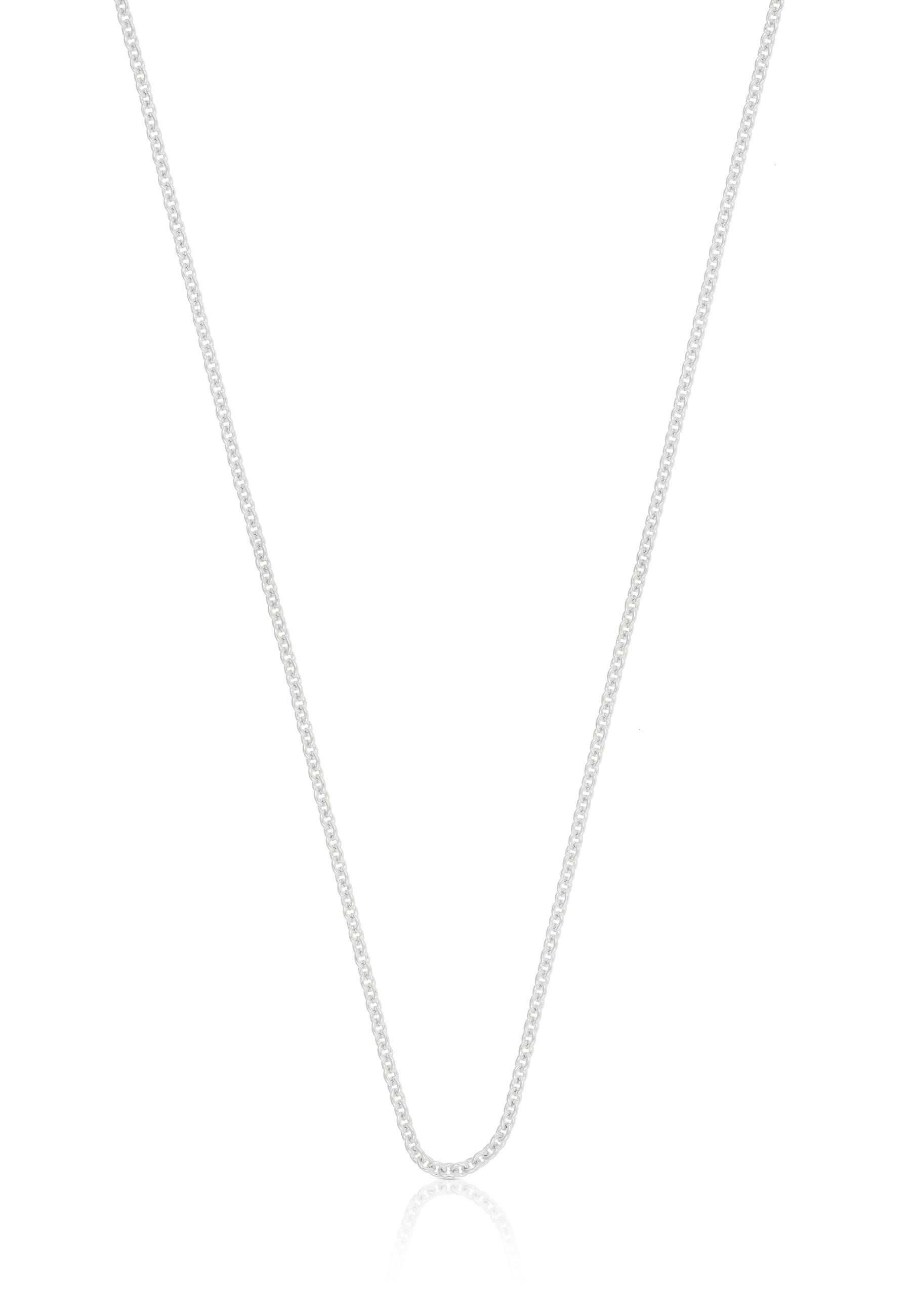 MUAU Schmuck  Collier forçat ronde en or blanc 750, 1,5mm, 42cm 