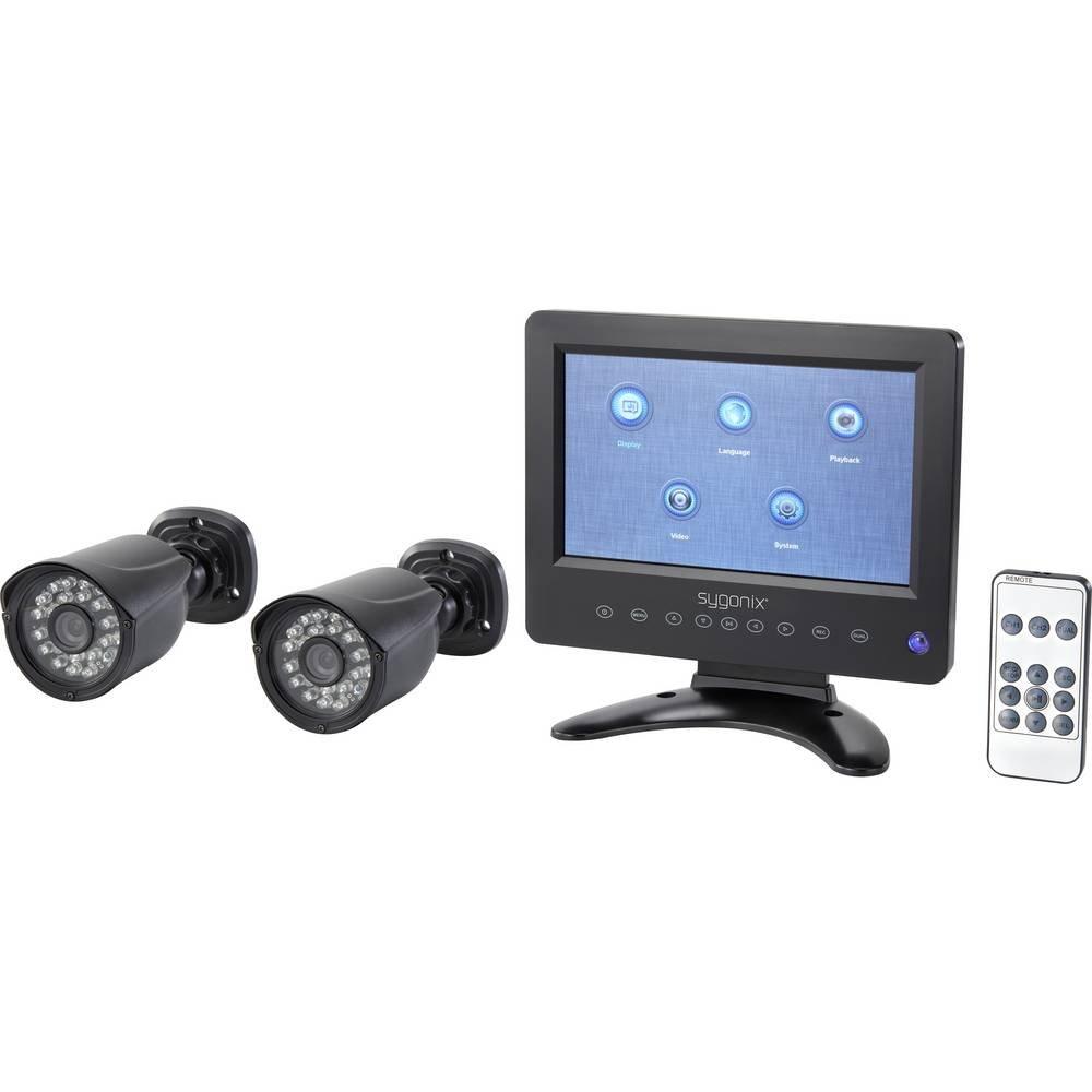 Image of AHD Überwachungskamera-Set, LCD-DVR Kombisystem mit 7″ LCD-Monitor, 2 x 720p IP65-Kameras