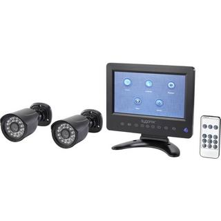 Sygonix  Sygonix Set caméra de surveillance système combiné LCD DVR avec écran LCD 7″, 2 caméras IP65 720p 