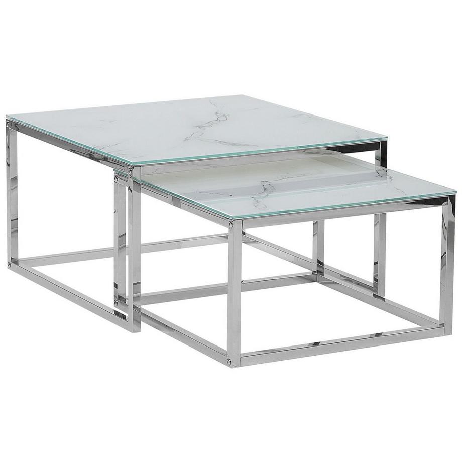 Beliani Lot de 2 tables basses en Verre de sécurité Moderne BREA  