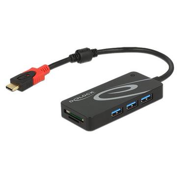 HUB USB 3.0 USB Type-C > 3 Port extern USB 3.2 Gen 1 (3.1 Gen 1) Type-C 5000 Mbit/s Schwarz