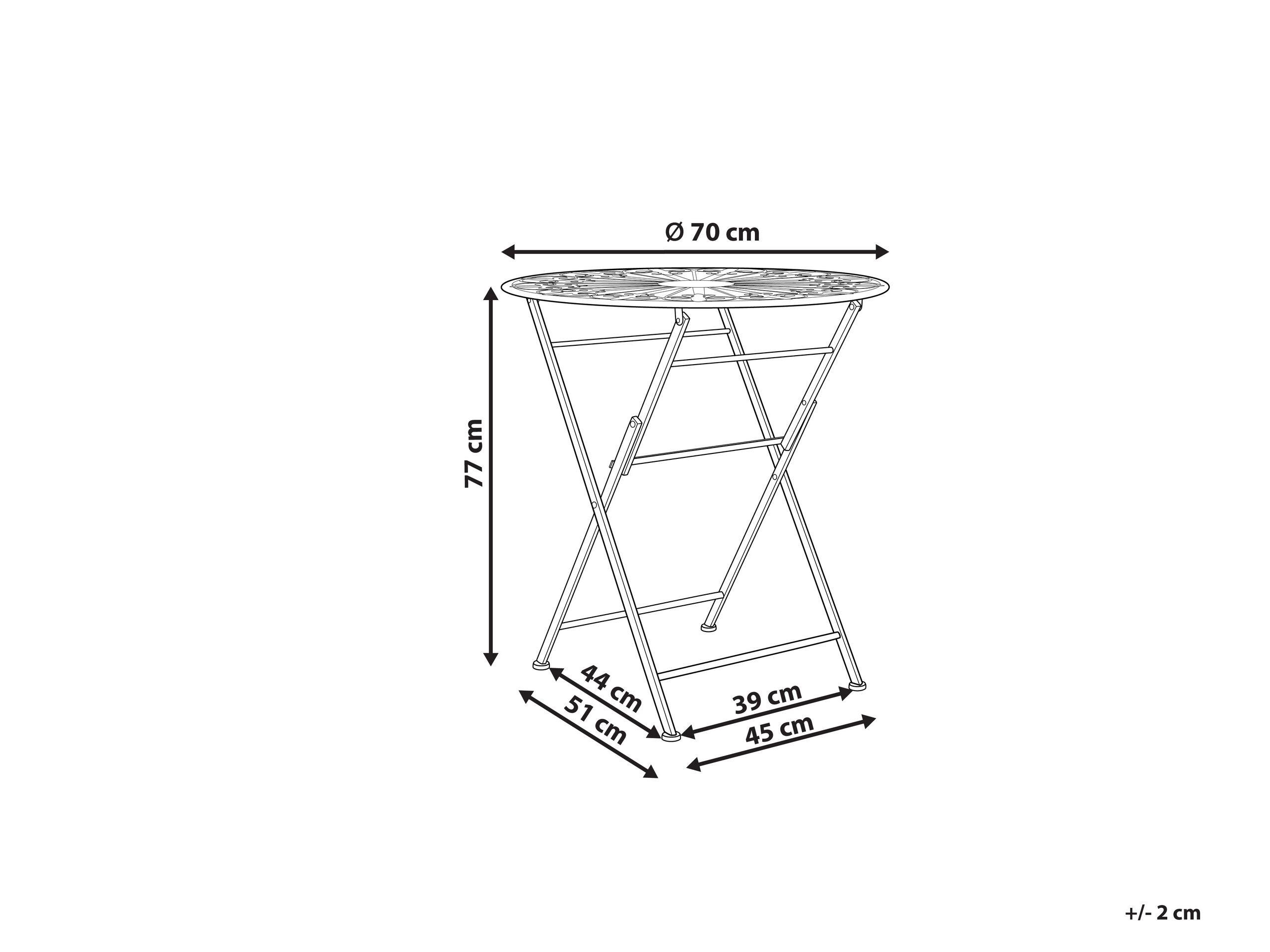 Beliani Table de jardin en Métal Rétro SCAFA  