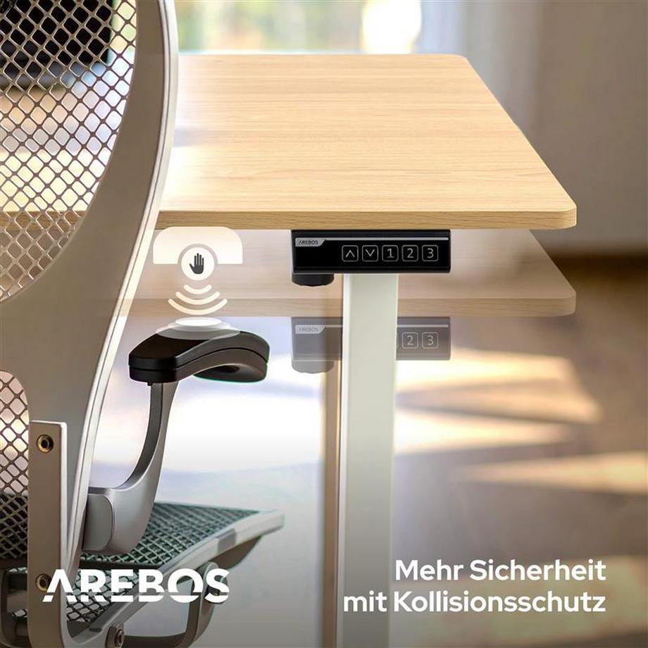 Arebos Höhenverstellbarer Schreibtisch Elektrisch mit Memory-Funktion  