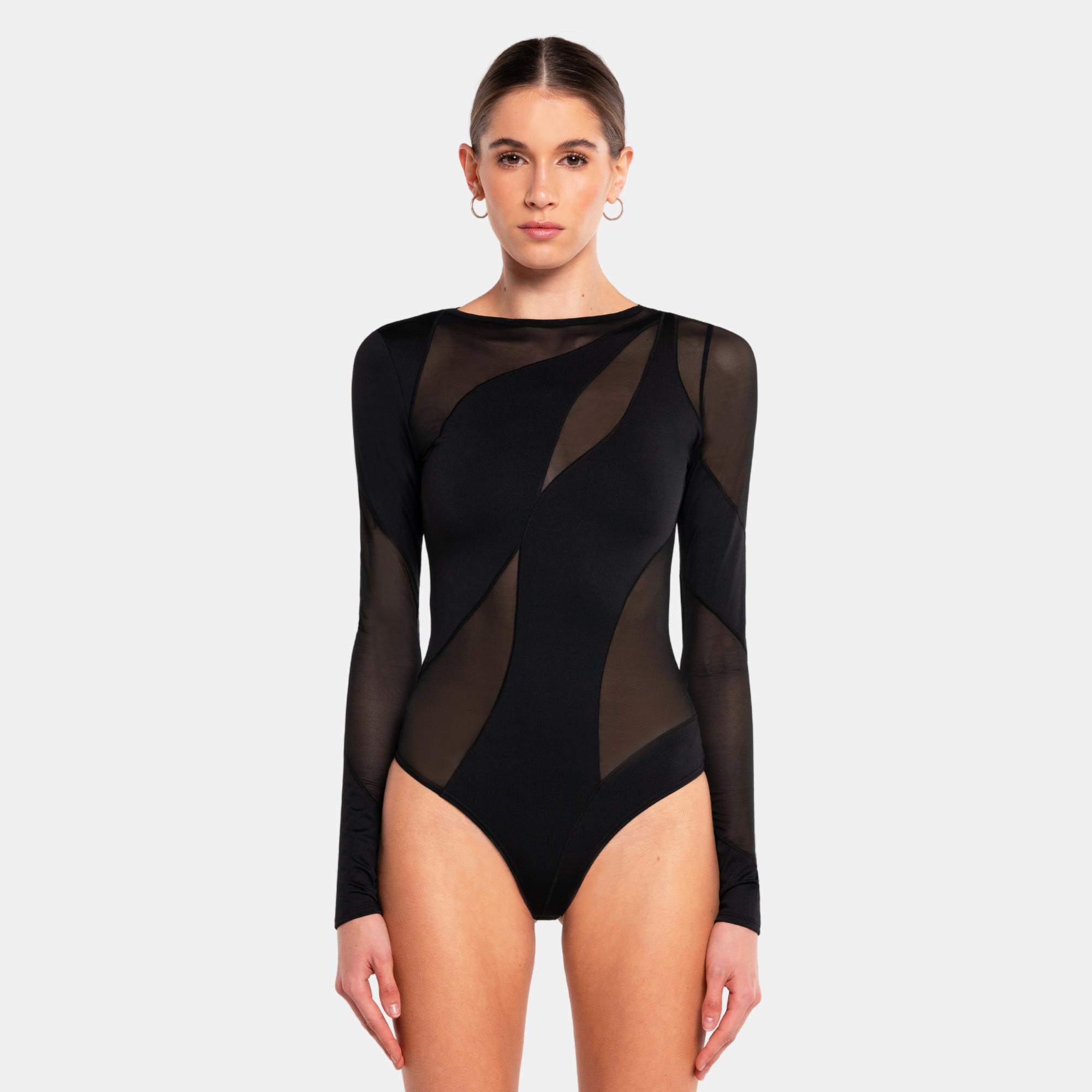 Image of Spiral Bodysuit Damen Schwarz L