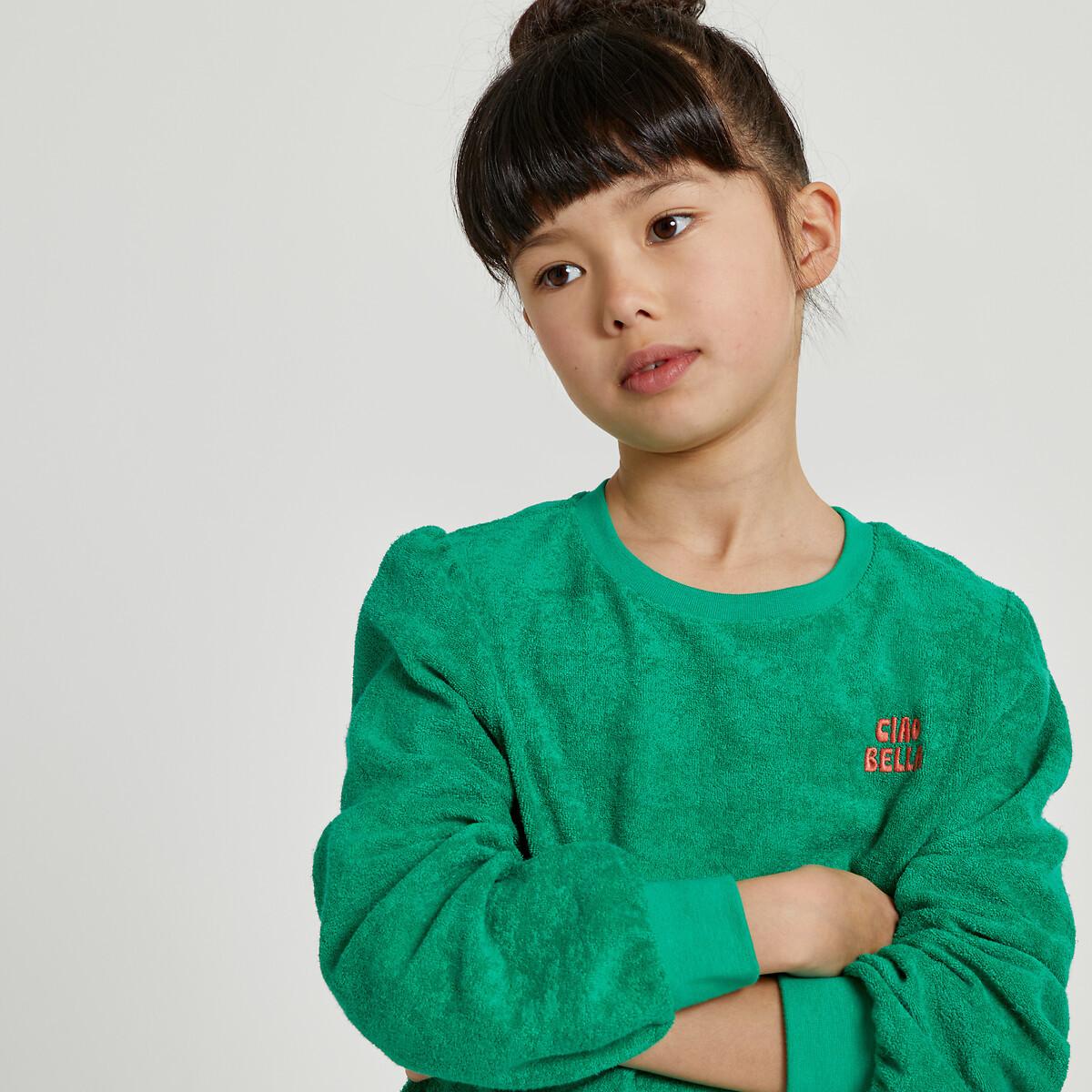 Image of Frottee-sweatshirt Mit Rundhals Mädchen Grün 5-6A