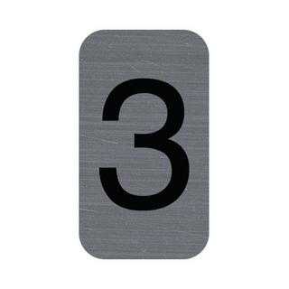 Exacompta Plaque adhésive imitation Aluminium Chiffre 3 2,5x4,4 cm  