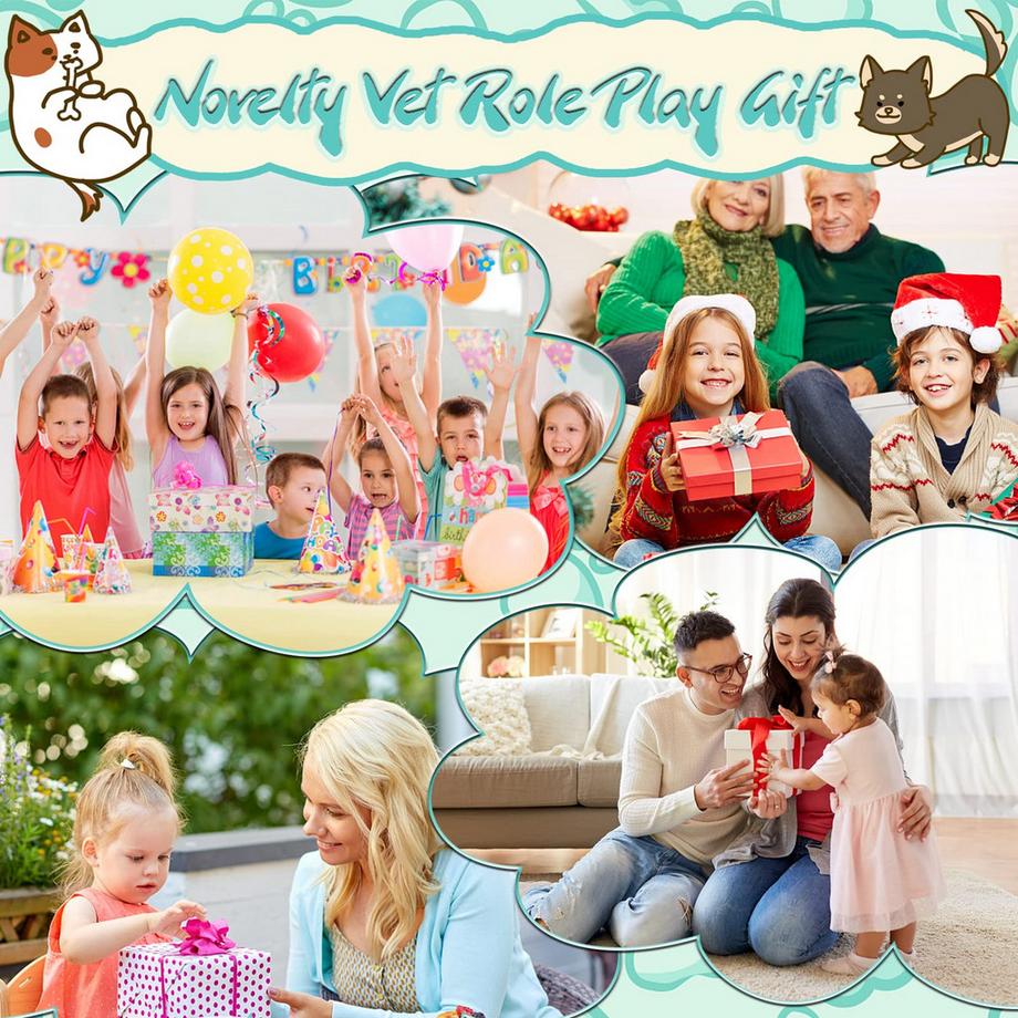 Activity-board  Roboter Hundespielzeug Arztkoffer Kinder, Tierarzt Spielzeug Kinder Rollenspiel 12 Stück mit elektronischem Hund läuft Bellen & Transportkäfig 